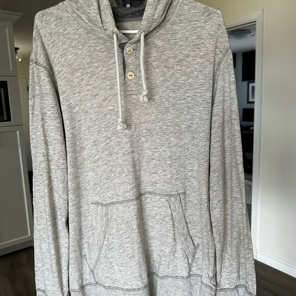 Men’s L Gray Hooded Sweatshirt with Buttons - Picture 5 of 5